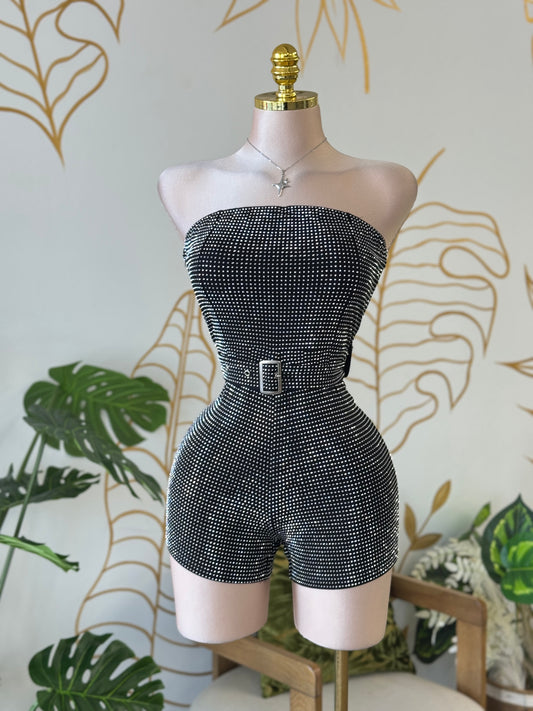 Shine Curve Strapless Romper