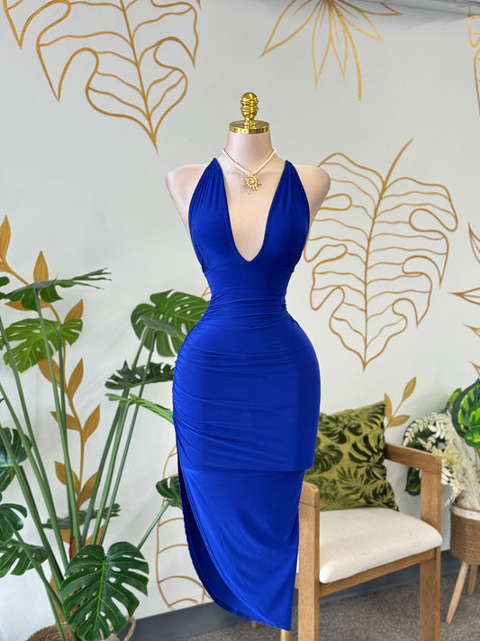 Royal Wave Midi Dress
