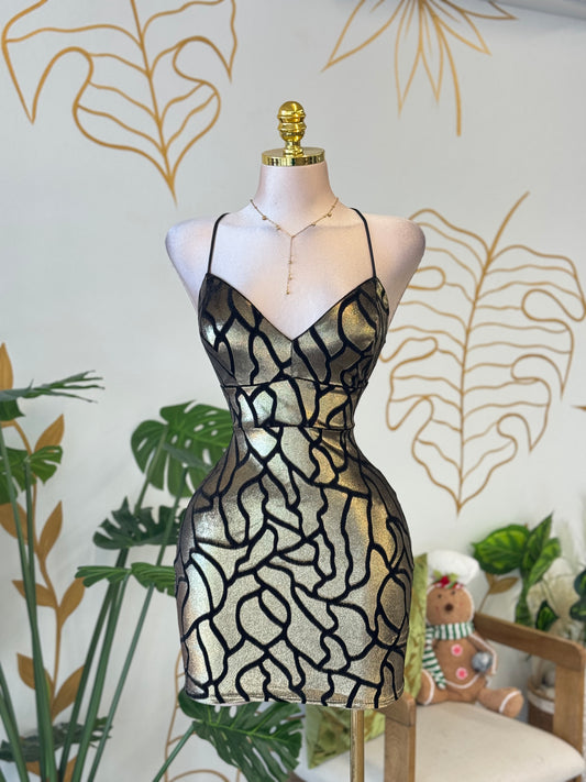 Golden Muse Mini Dress