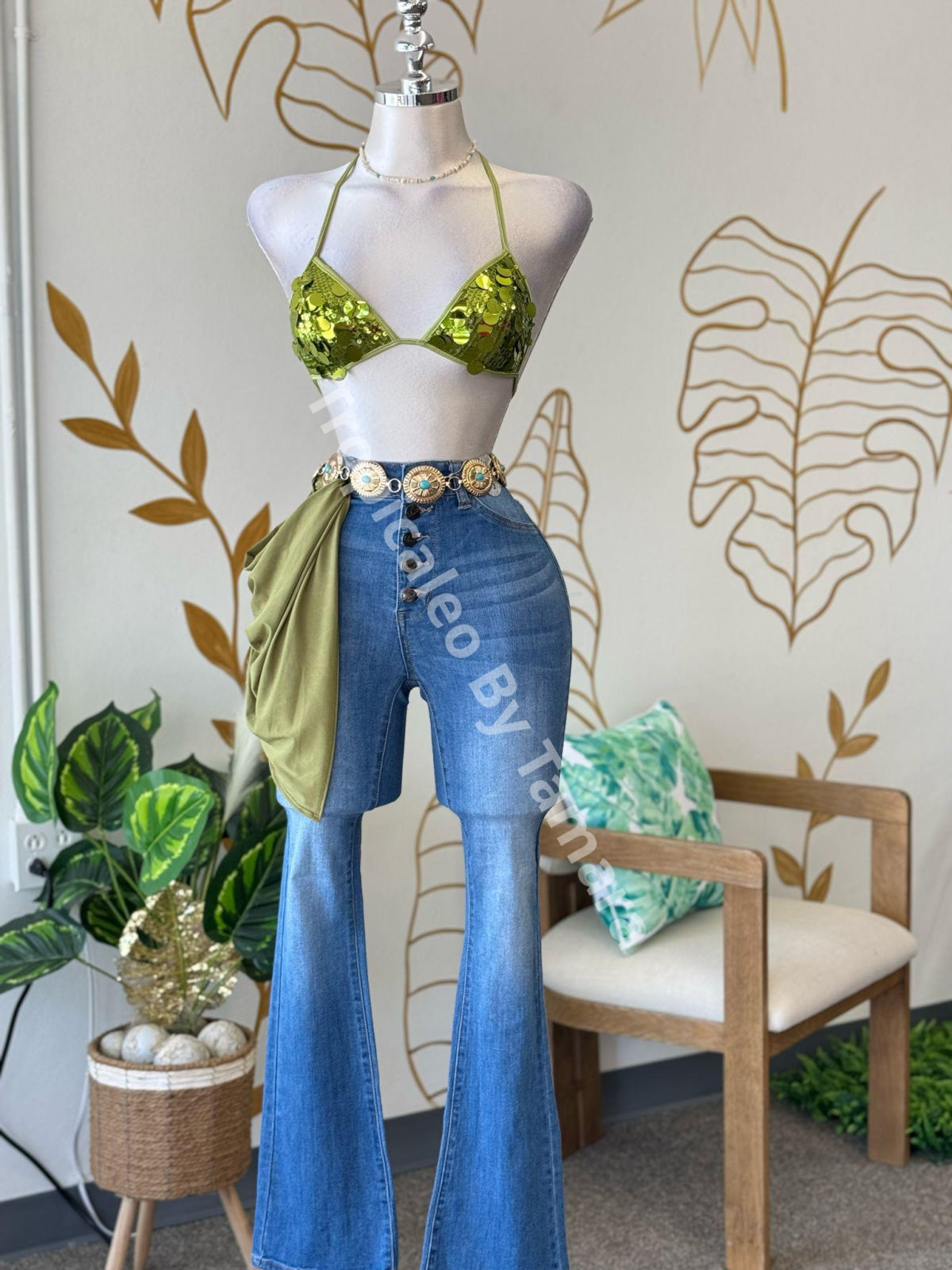 Lime Sequin Bralette