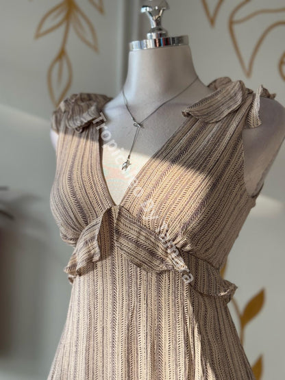 Boho Print Halter Open Back Dress