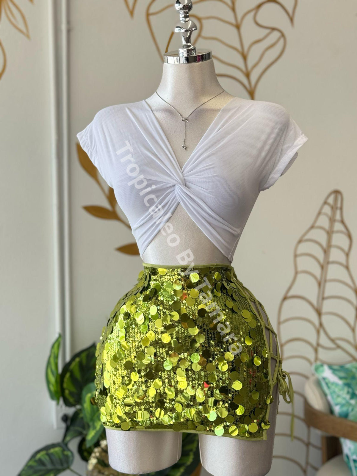 Lime Sequin Mini