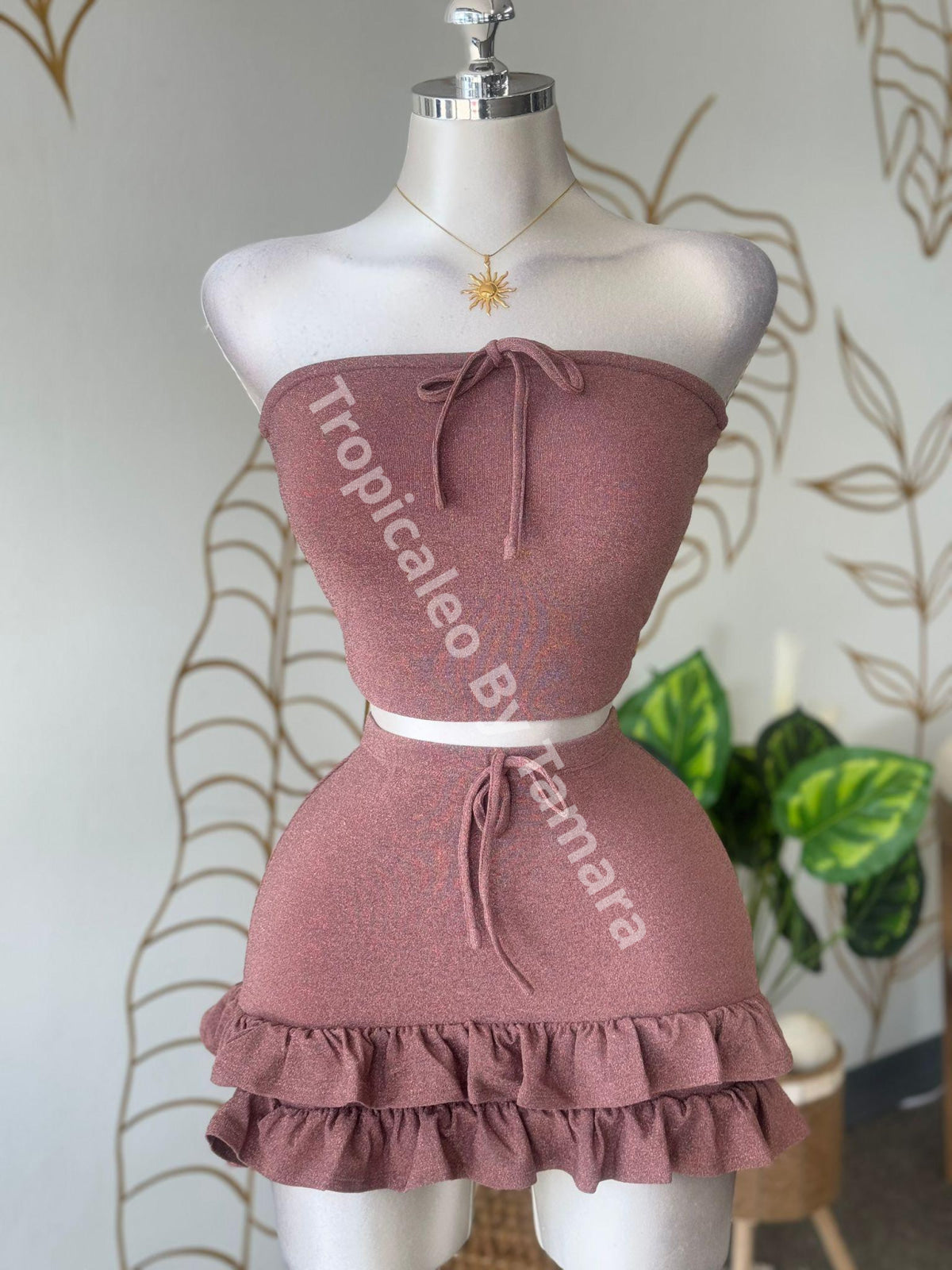 Bright Pink Top & Skirt Set