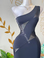 One Shoulder Mesh Dress