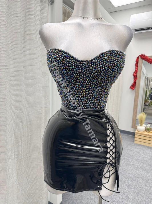 Latex Charol Mini Skirt