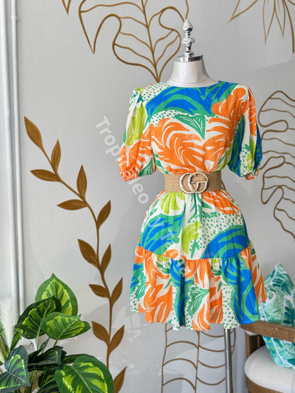 Tropical Bloom Mini Dress