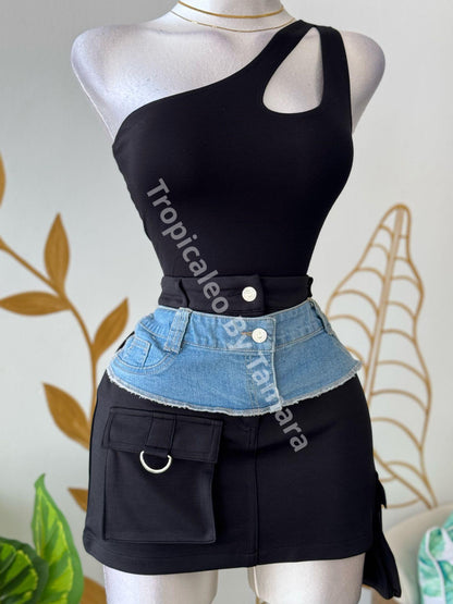 DenimFusion Skirt