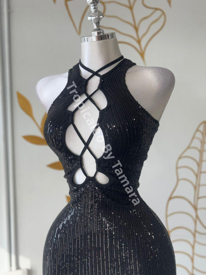 Sequin Black Dress