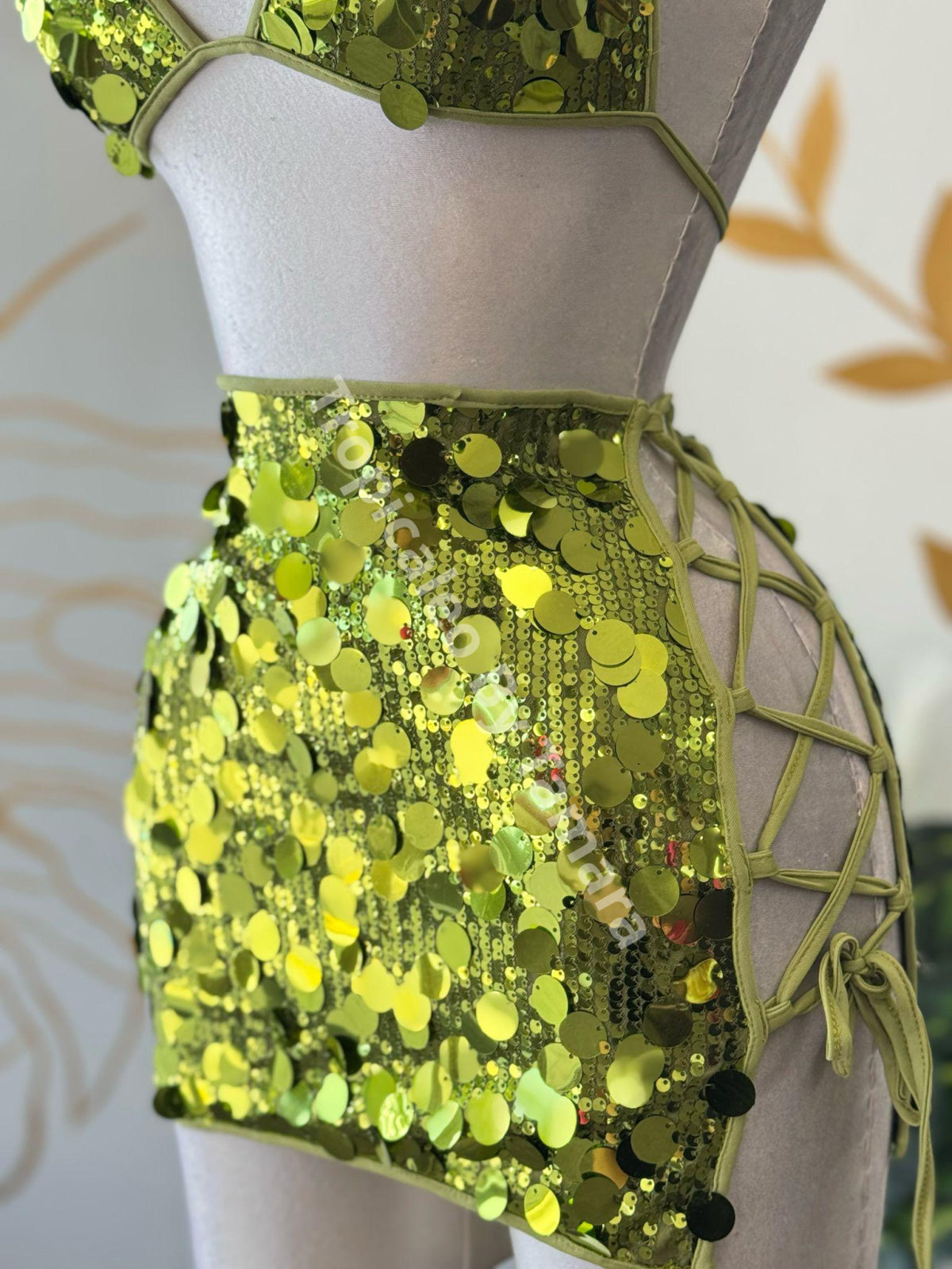 Lime Sequin Mini