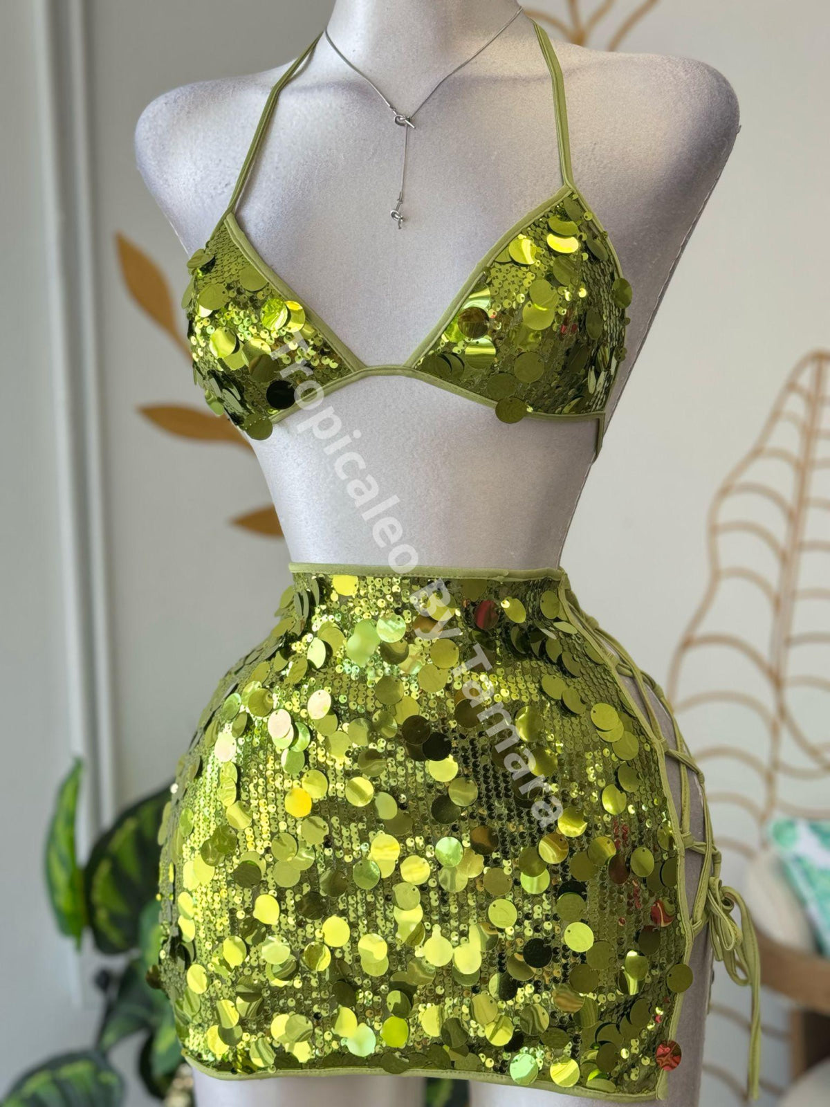Lime Sequin Mini