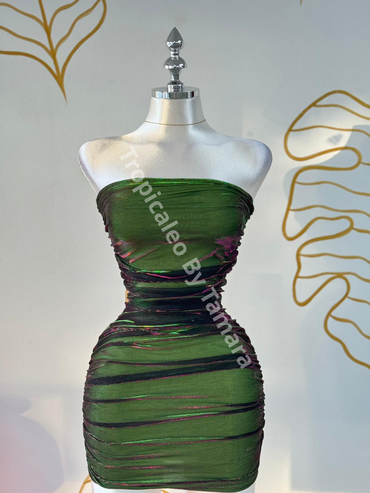 Green Ruched Dress