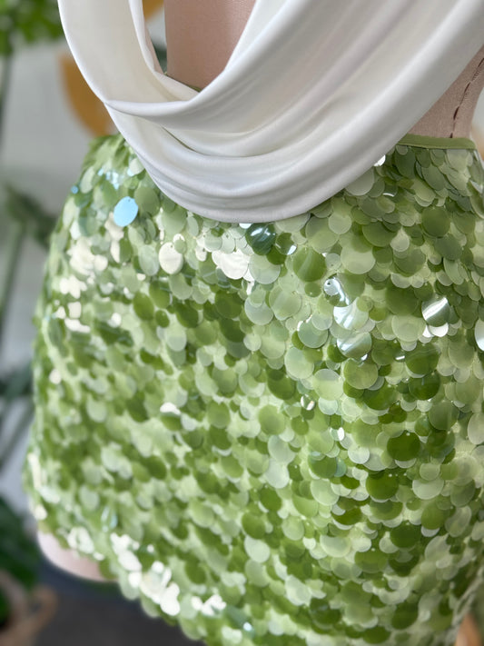 Emerald Glow Sequin Skirt