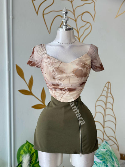 PearlBloom Crop Top