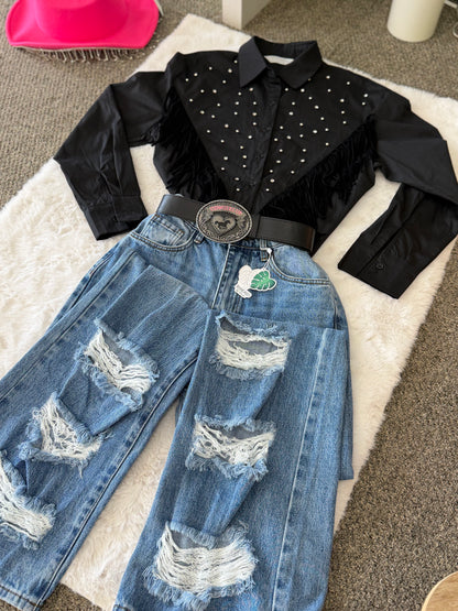 Western Fringe Stud Shirt