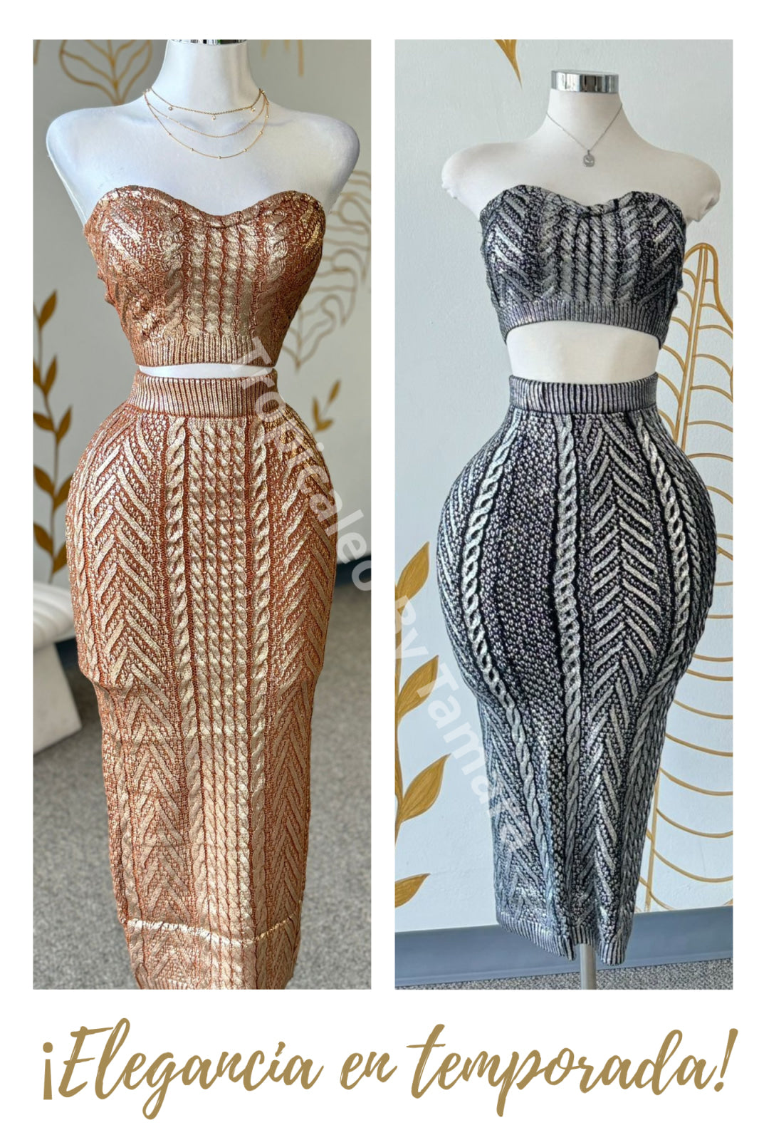 Knit Top And Skirt Set