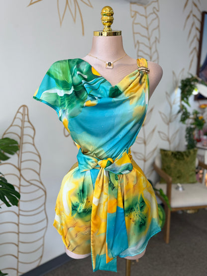 Aquarella Tropical Dress 🌴🩵💛
