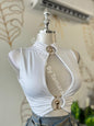 Gold U-Ring Top Large / Blanco