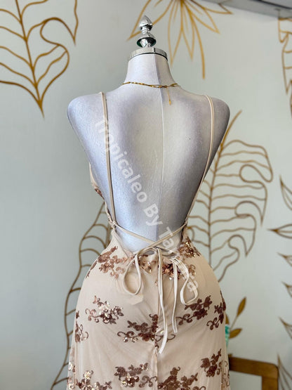 Glimmer Mesh Gown