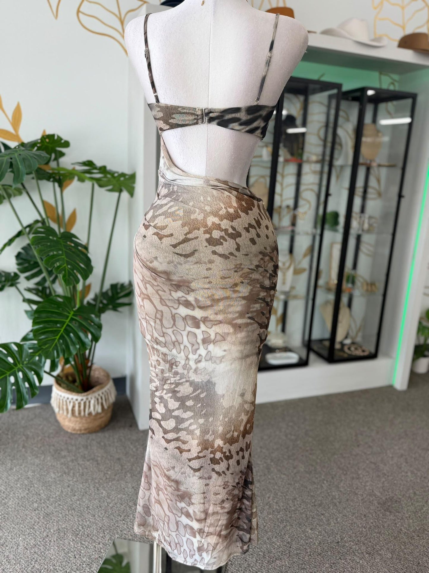 Traje Maxi Animal Print con Cutout