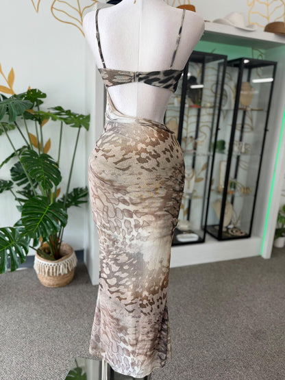 Traje Maxi Animal Print con Cutout