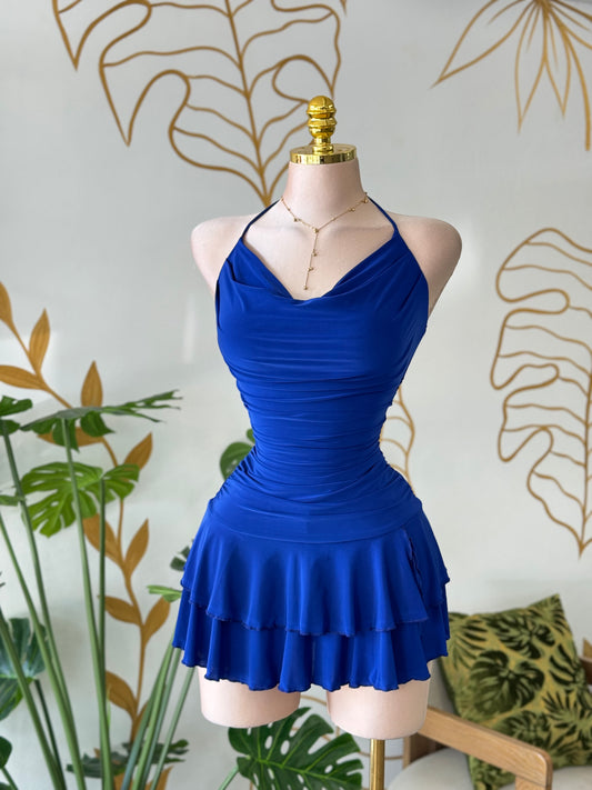 Royal Waves Halter Romper