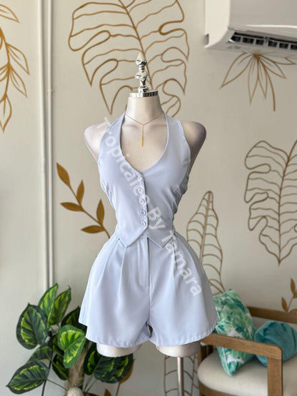 Halter Vest and Shorts Set