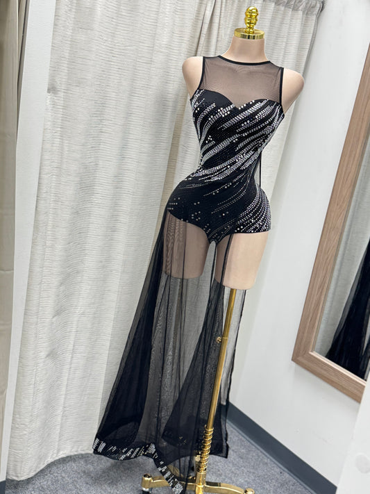 Midnight Spark Mesh Romper