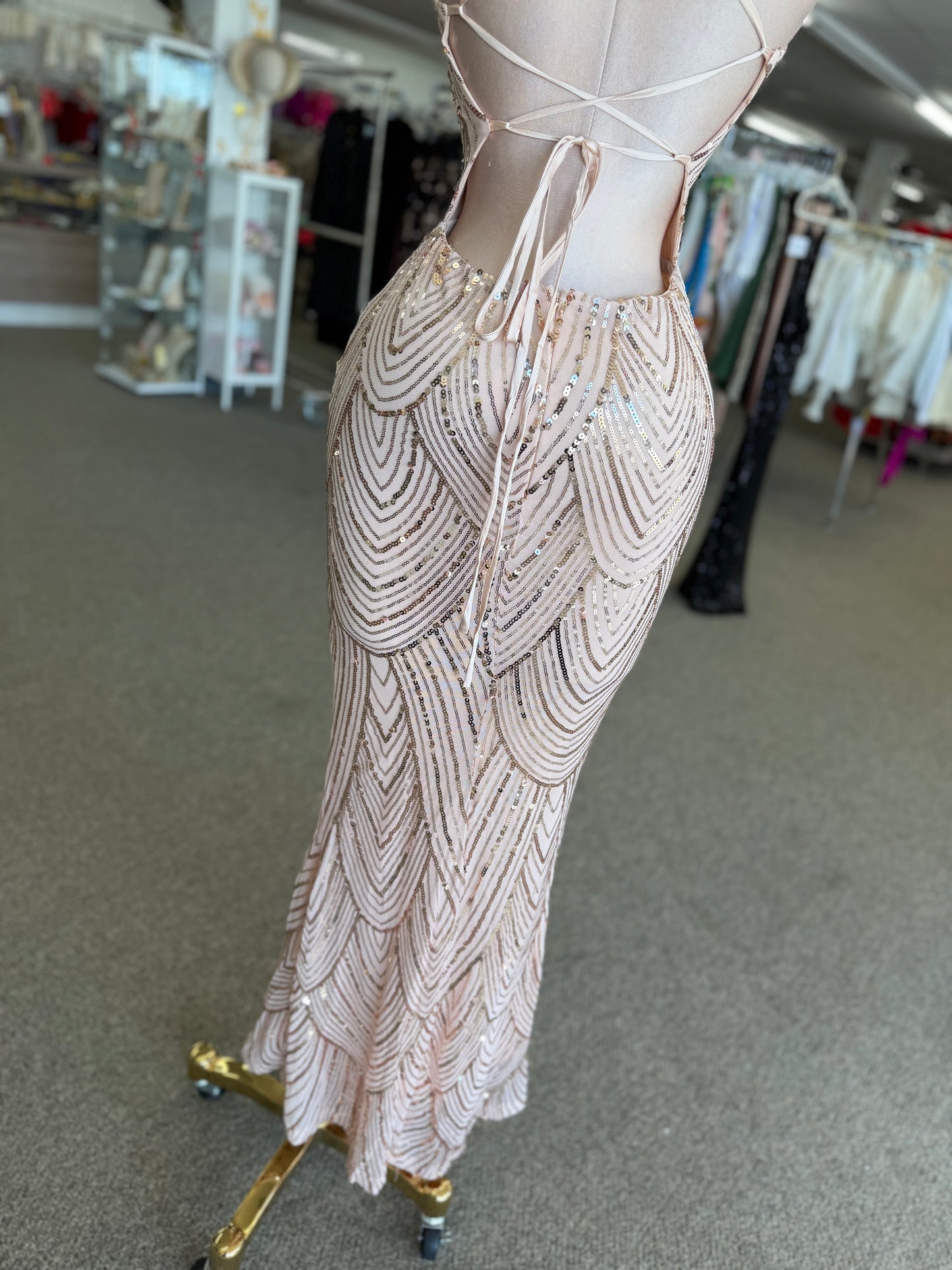 Golden Glow Sequin Gown ✨