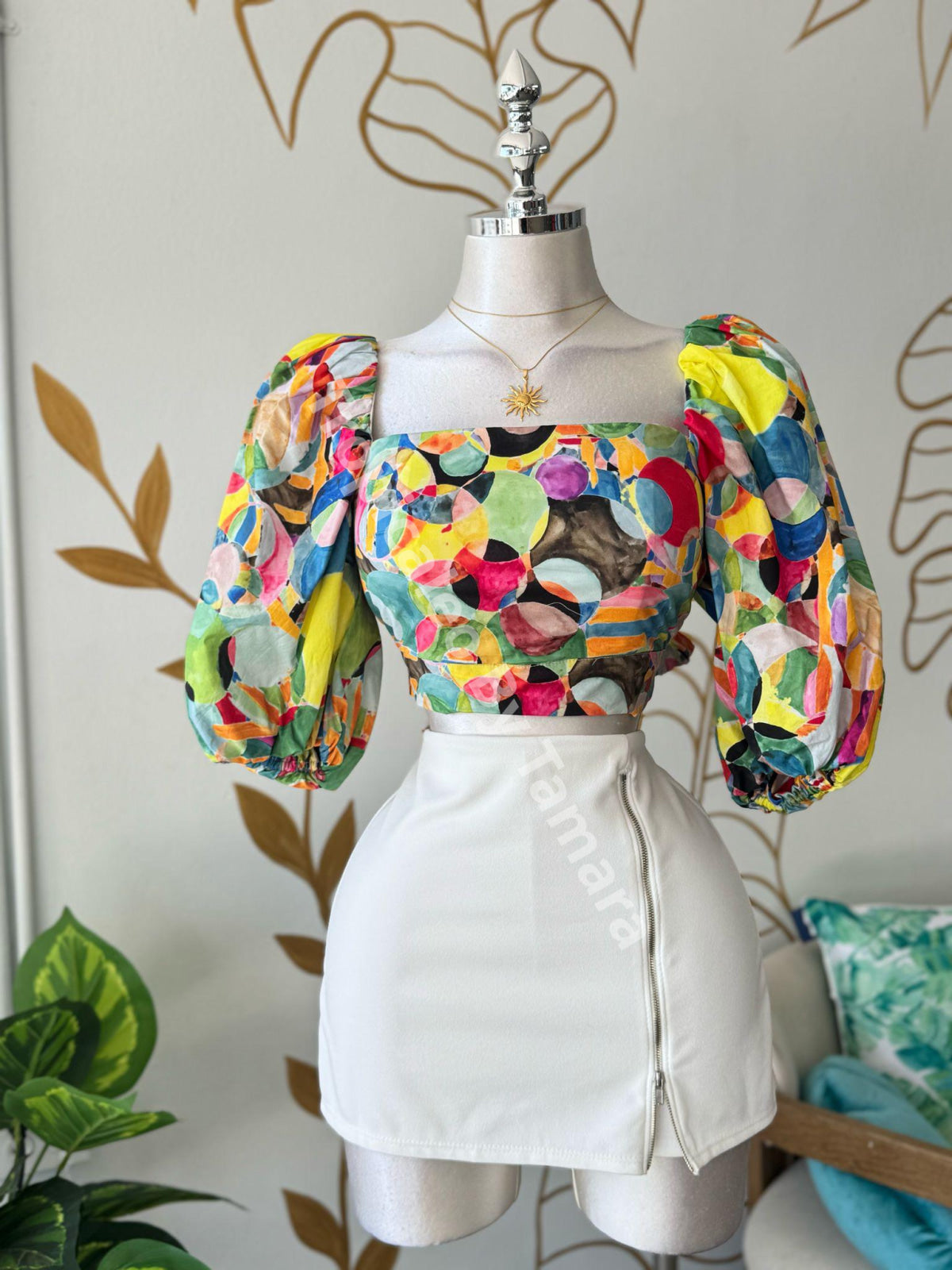 Rainbow Tie-Back Blouse
