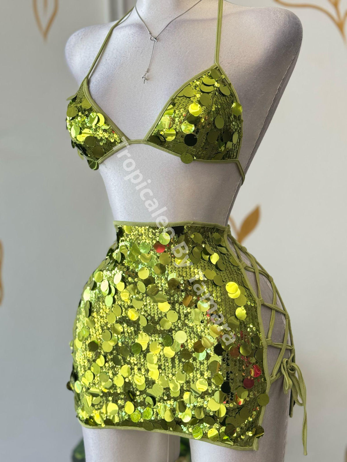 Lime Sequin Mini