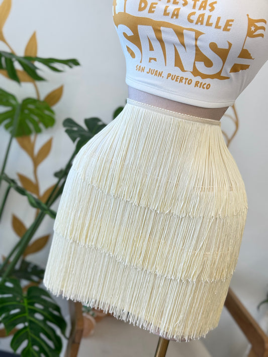 Golden Sansa Fringe Skirt