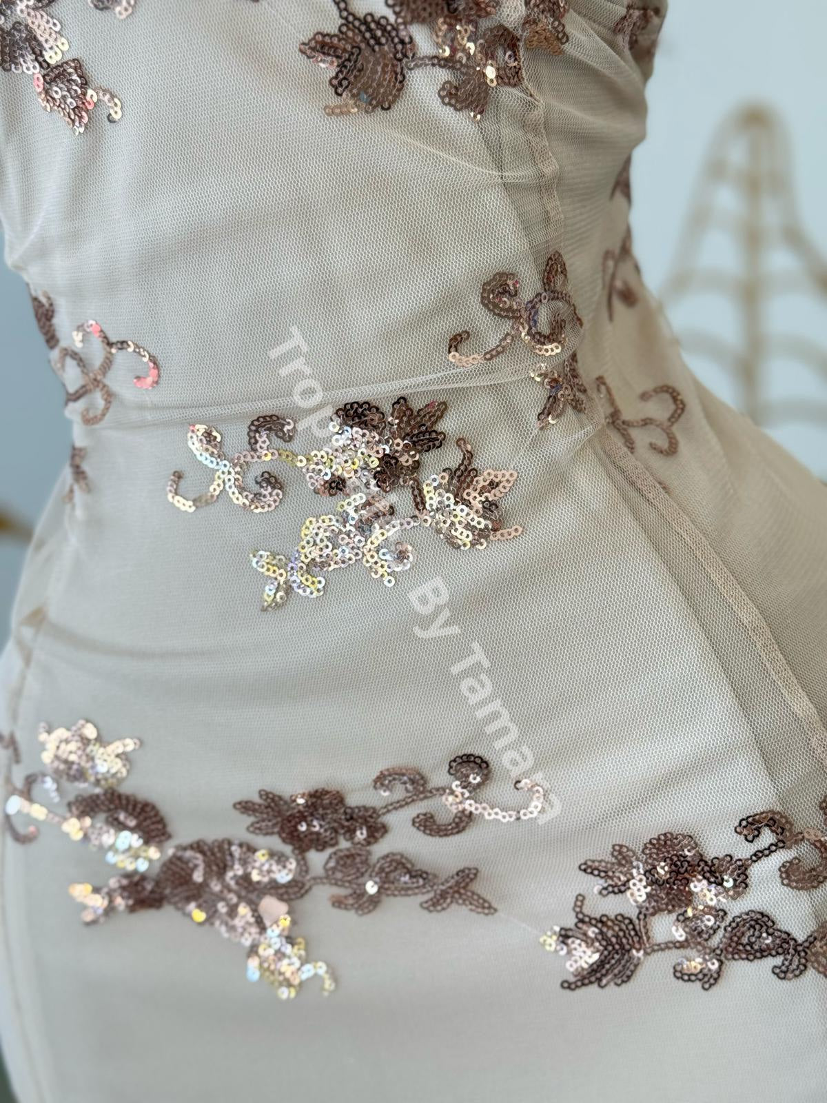 Glimmer Mesh Gown