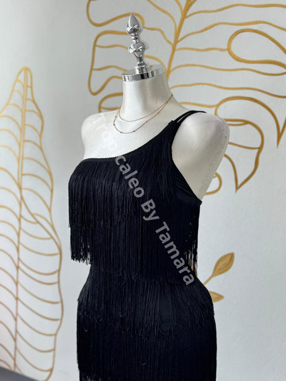 Black Flapper Fringe Dress