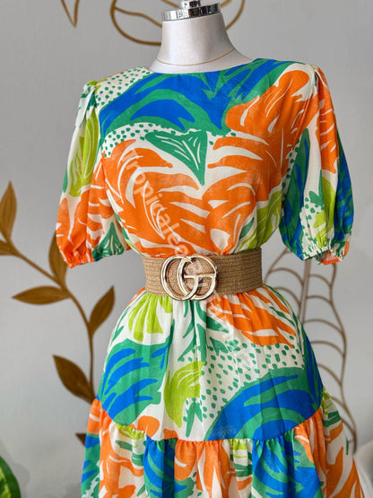 Tropical Bloom Mini Dress