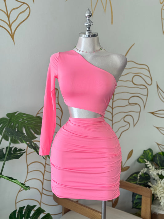 Neon Crush One-Shoulder Dress