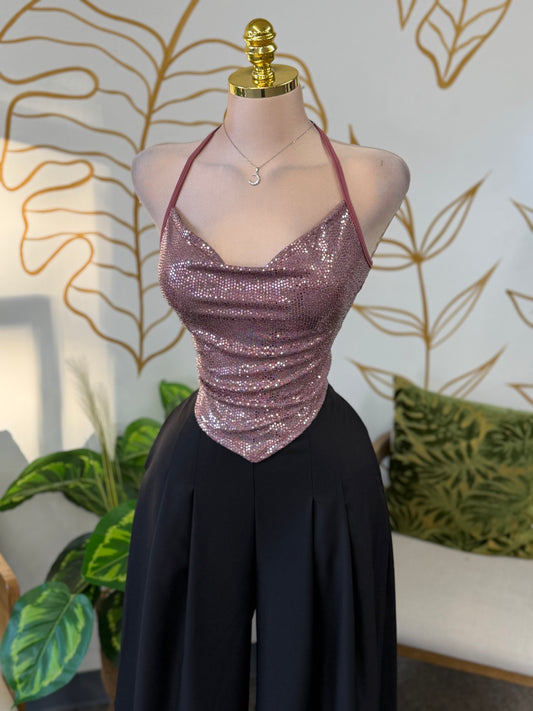Rose Spark Halter Top
