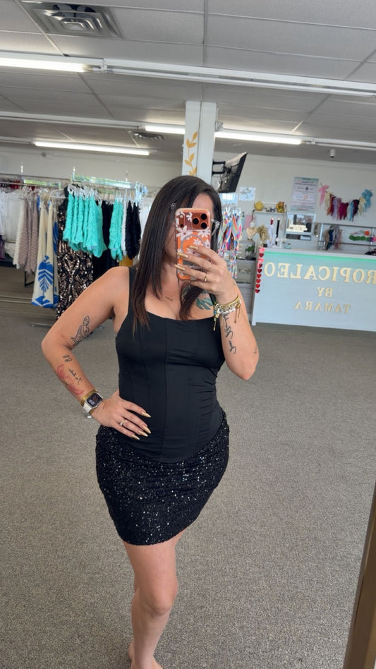 Midnight Sculpt Strap Dress