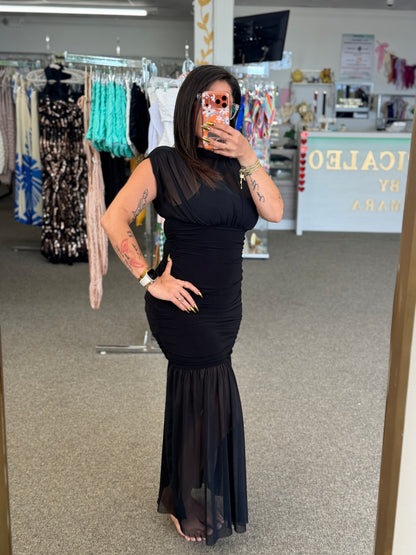 Noir Siren Mesh Dress 🖤✨
