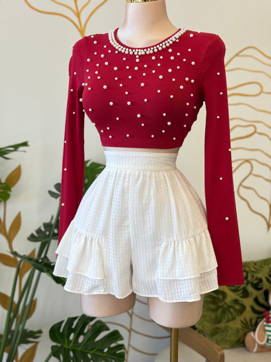 Ruffle Dream Shorts – White