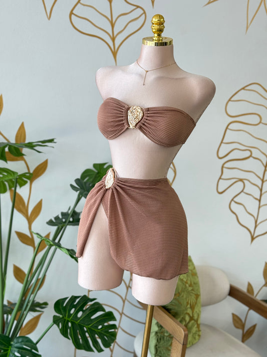 Golden Shell 3-Piece Swimsuit