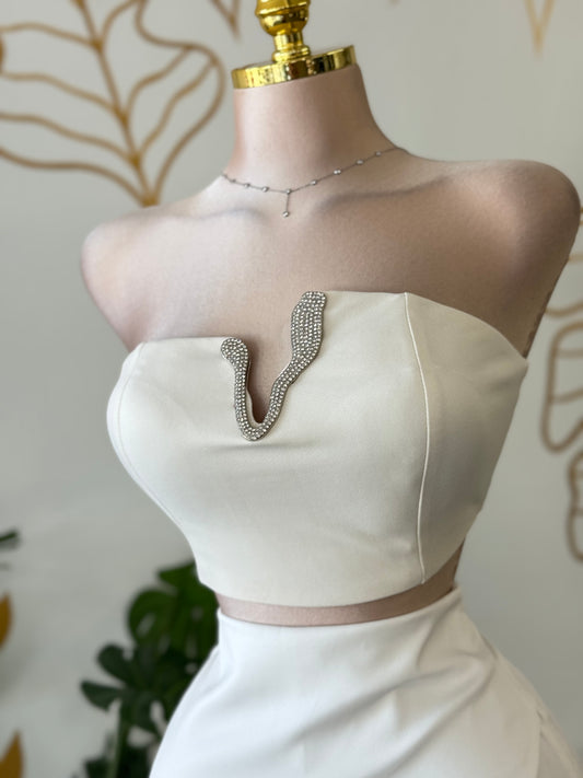 Crystal Curve Bustier Top