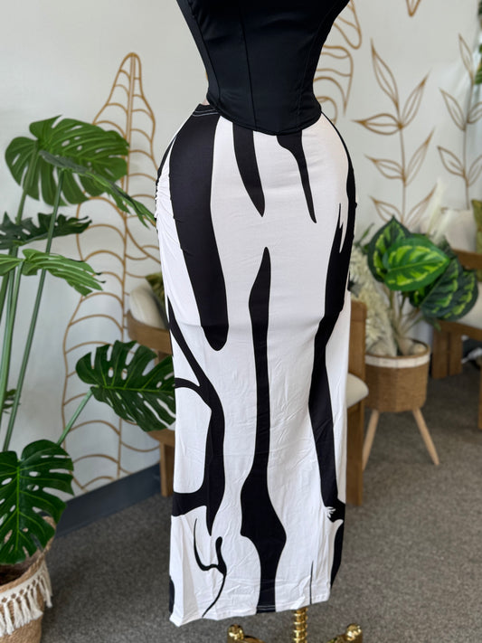 Abstract Waves Maxi Skirt