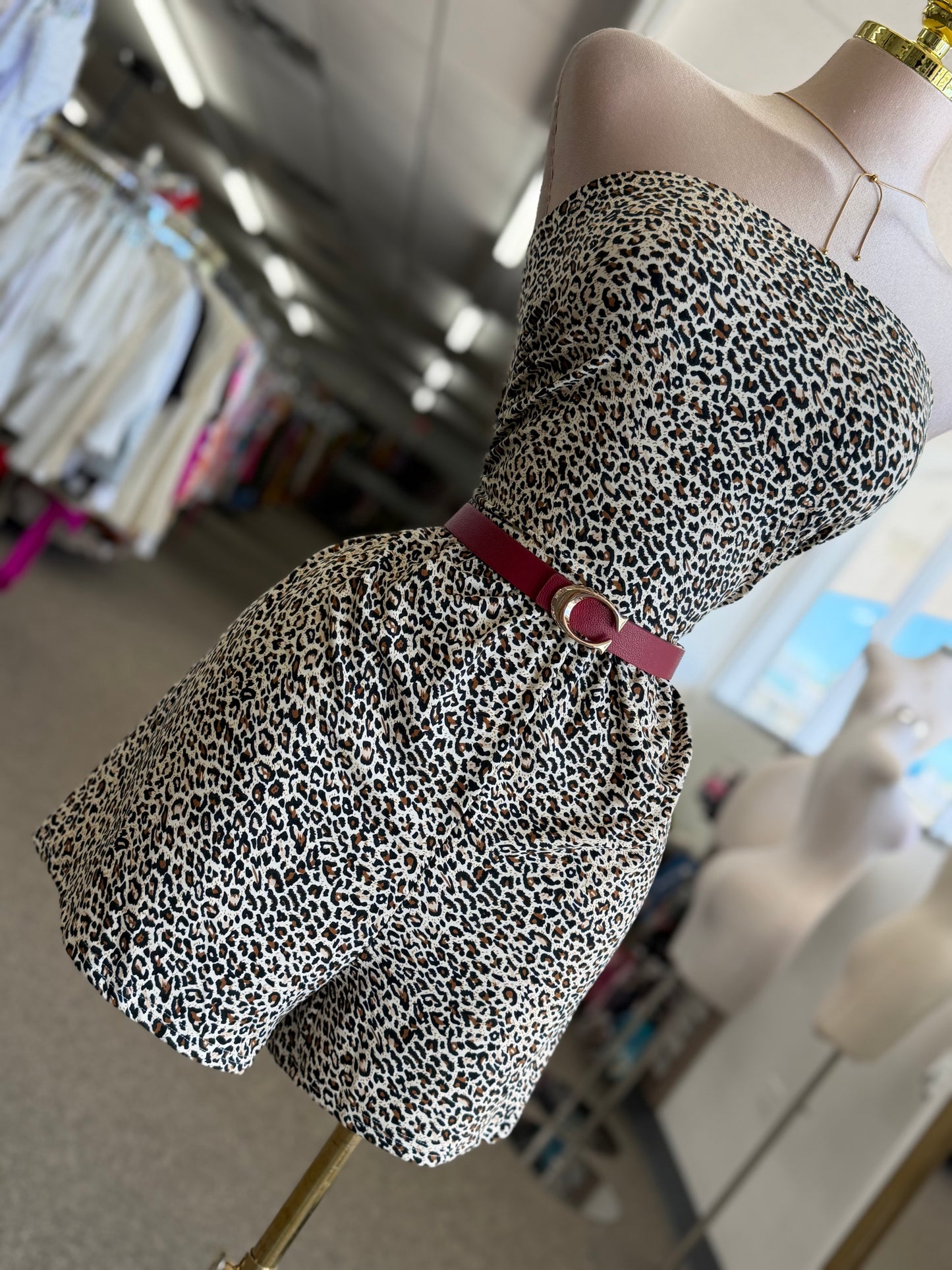 Wild Charm Strapless Romper 🐆✨