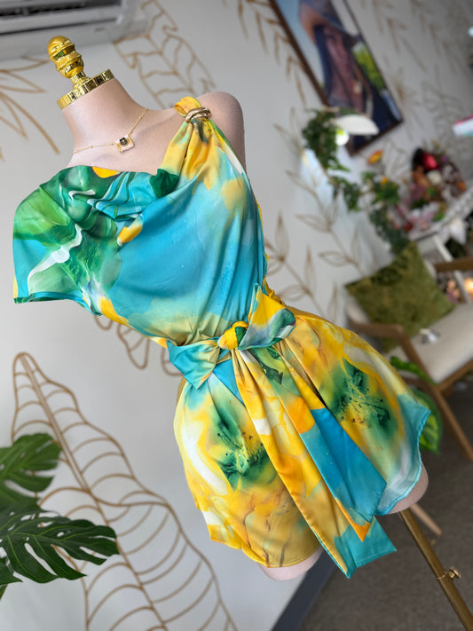Aquarella Tropical Dress 🌴🩵💛