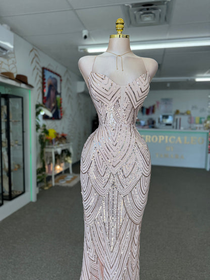 Golden Glow Sequin Gown ✨