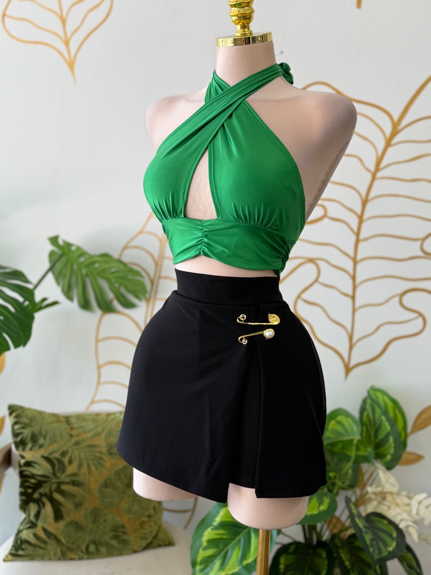 Emerald Glow Halter Top