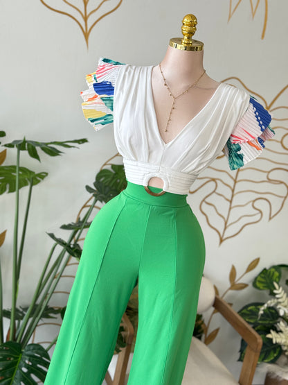 Rainbow Ruffle Top
