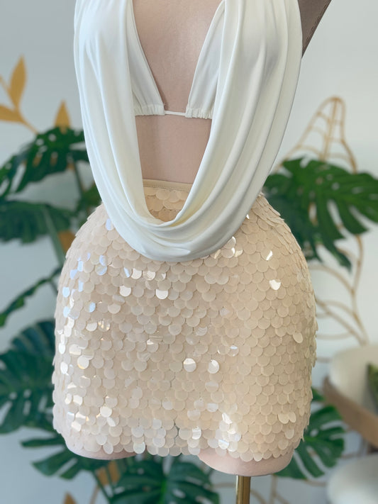 Sequin Shell Mini Skirt