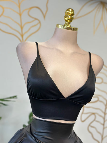 Sleek Black Crop Top