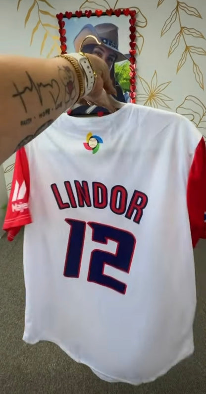Puerto Rico Lindor Button Jersey